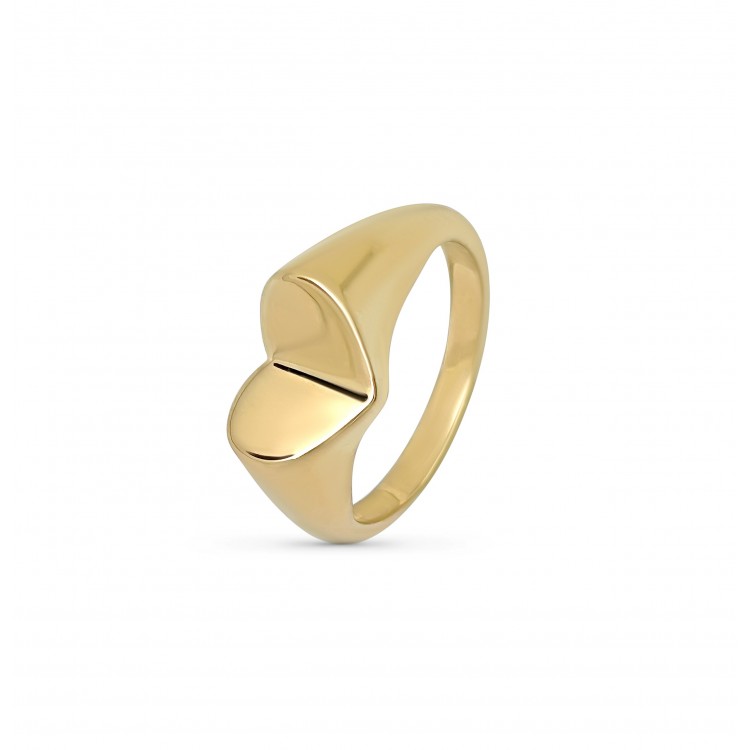 Bague cœur femme en plaqué or 18 carats 3 microns