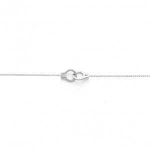 Bracelet menotte argent rhodié serti d'oxyde de zirconium